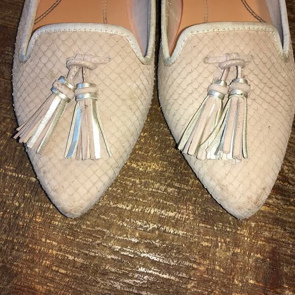 Hush Puppies Sadie Medium Moyen Tassel Ballet Flat Shoe Beige Textured Womens 6 - Picture 8 of 11